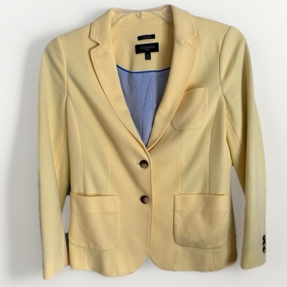 Talbots Blazer Aberdeen
Women's Size 6‎ Yellow Jacket Cotton
Stretch Knit - Picture 1 of 9